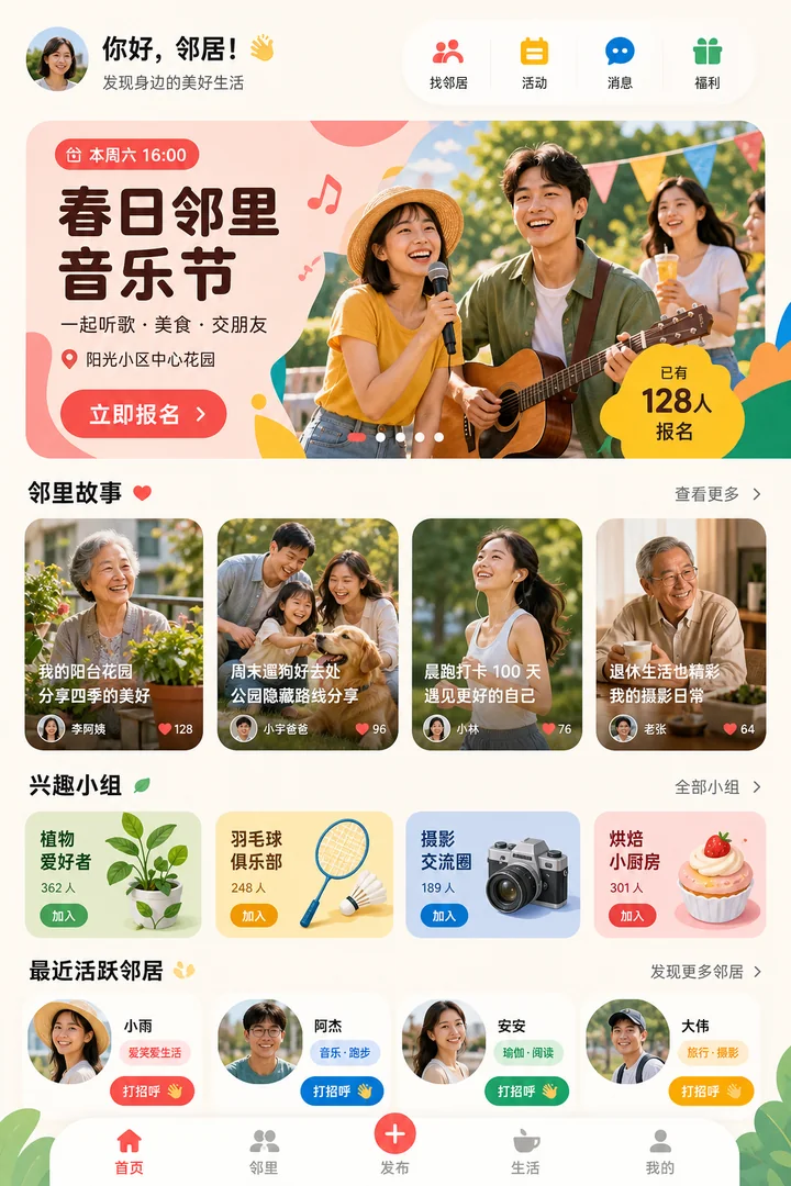 社区生活APP首页设计案例
