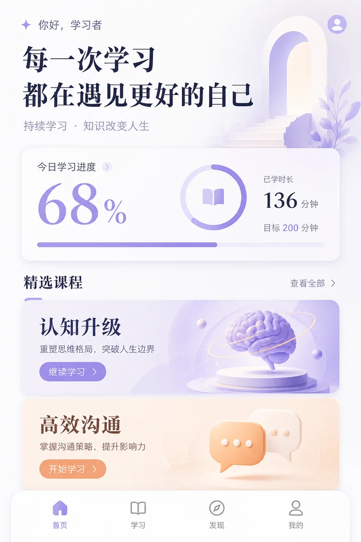 在线教育APP首页设计案例