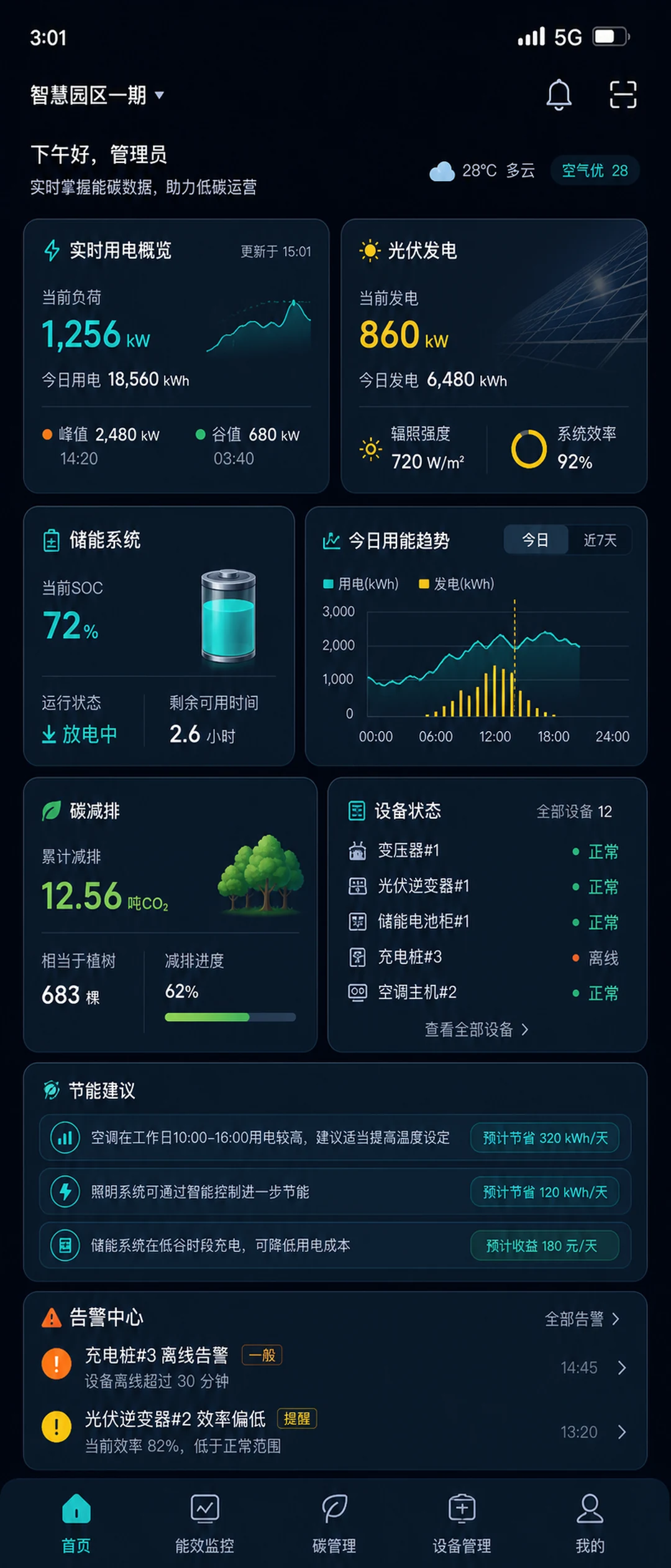 智慧能源管理APP首页设计案例