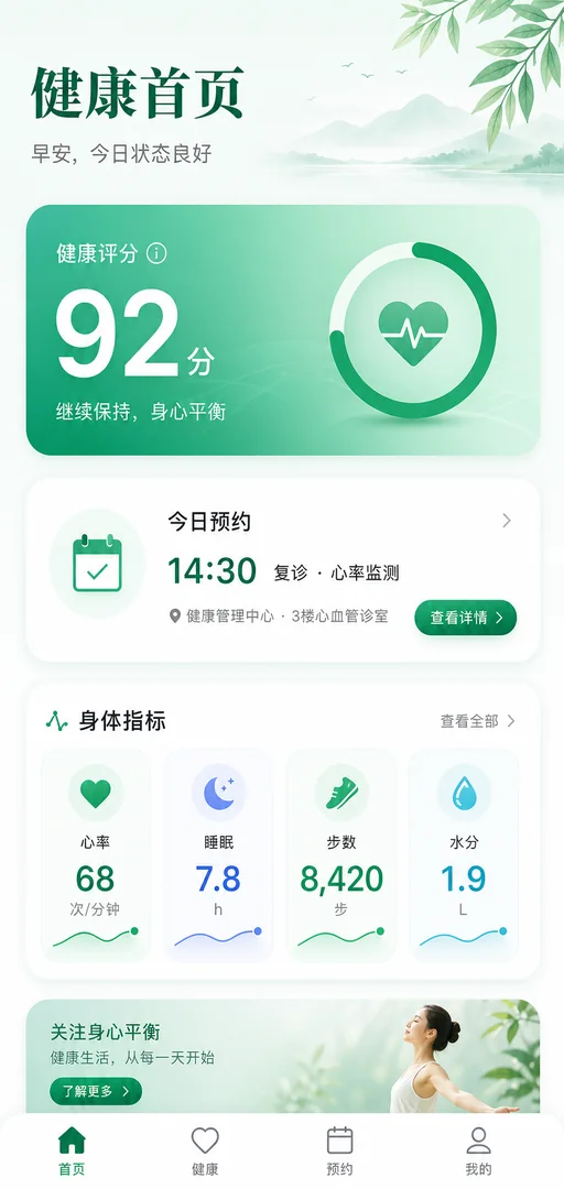 健康管理APP首页设计案例