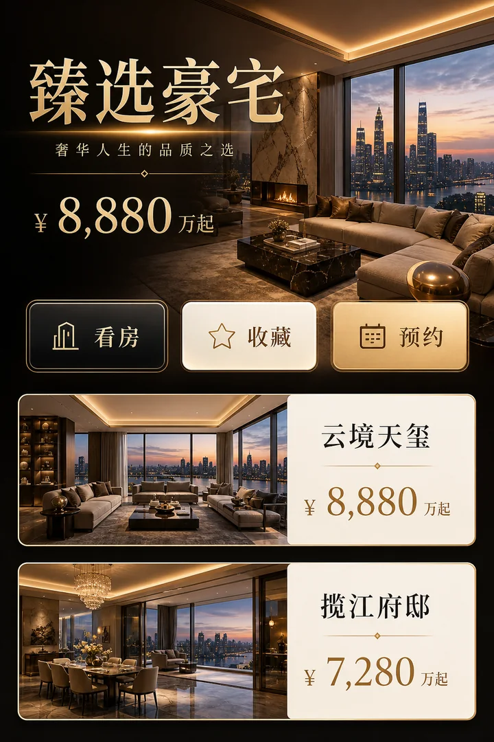 高端房产APP首页设计案例