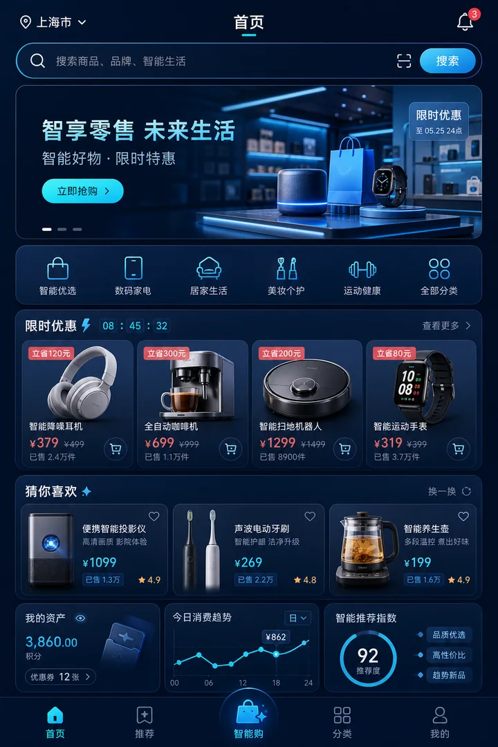 智慧零售APP首页设计案例