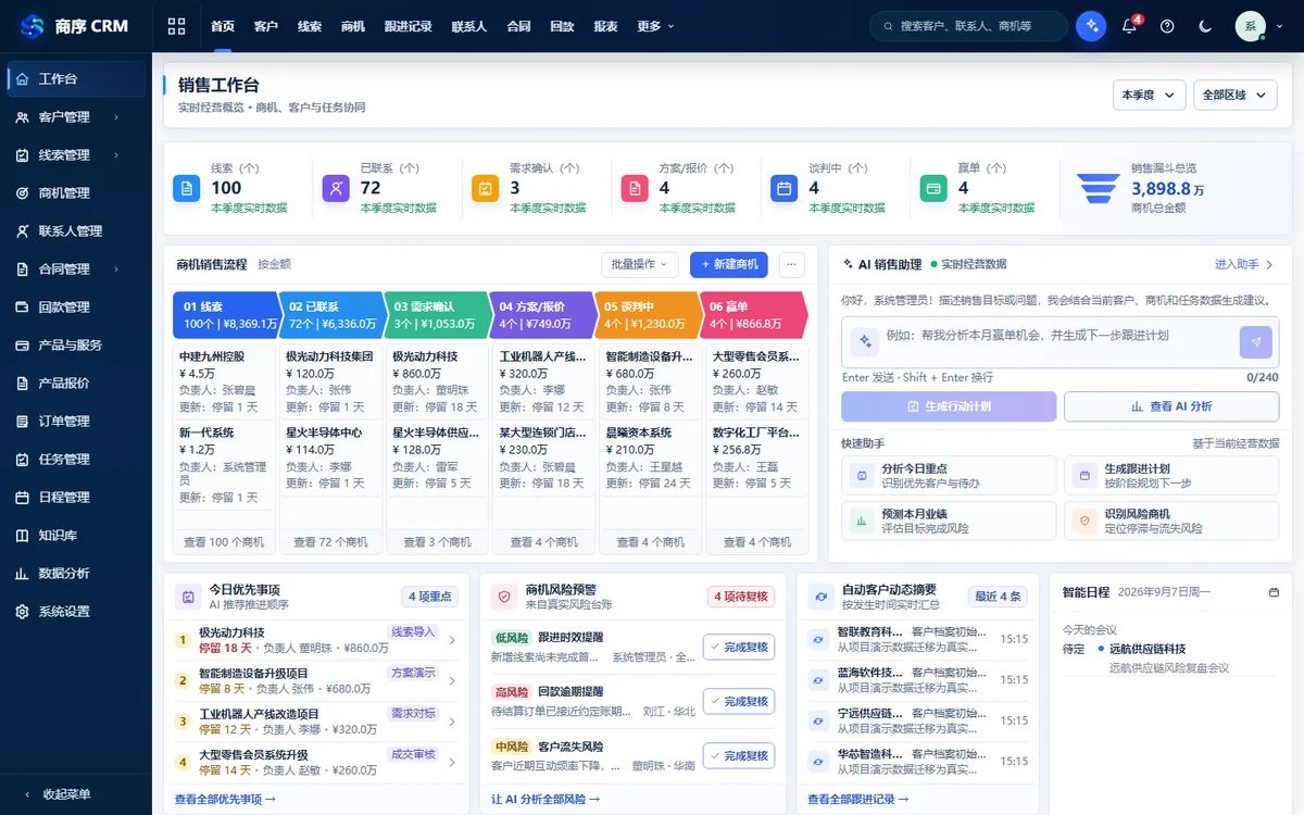 商序 CRM界面效果