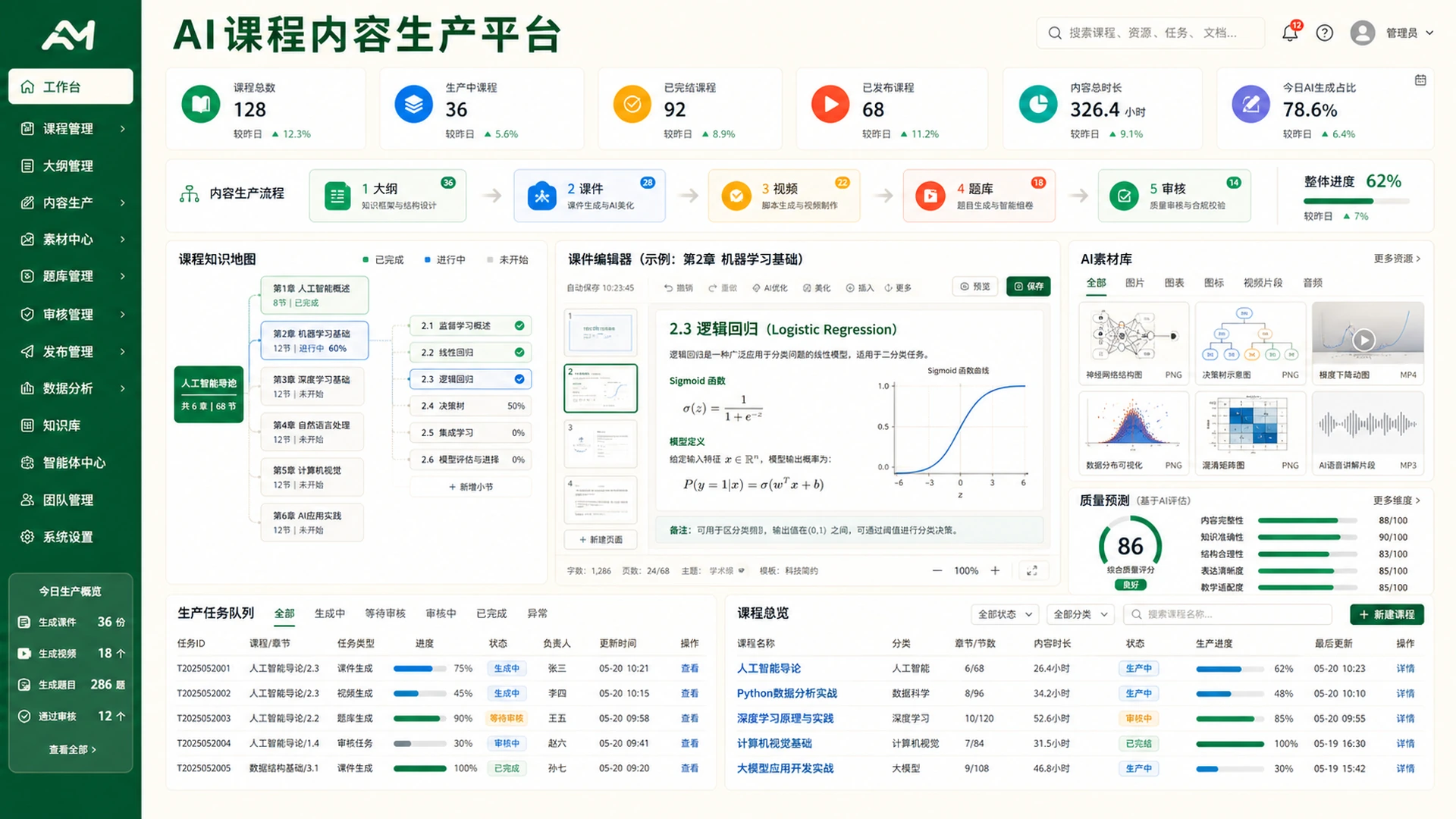 AI课程教案课件题库与内容生产平台